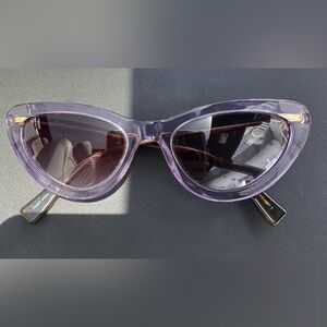 Derek Lam Purple with tortoise shell temples Cat-Eye Sunglasses